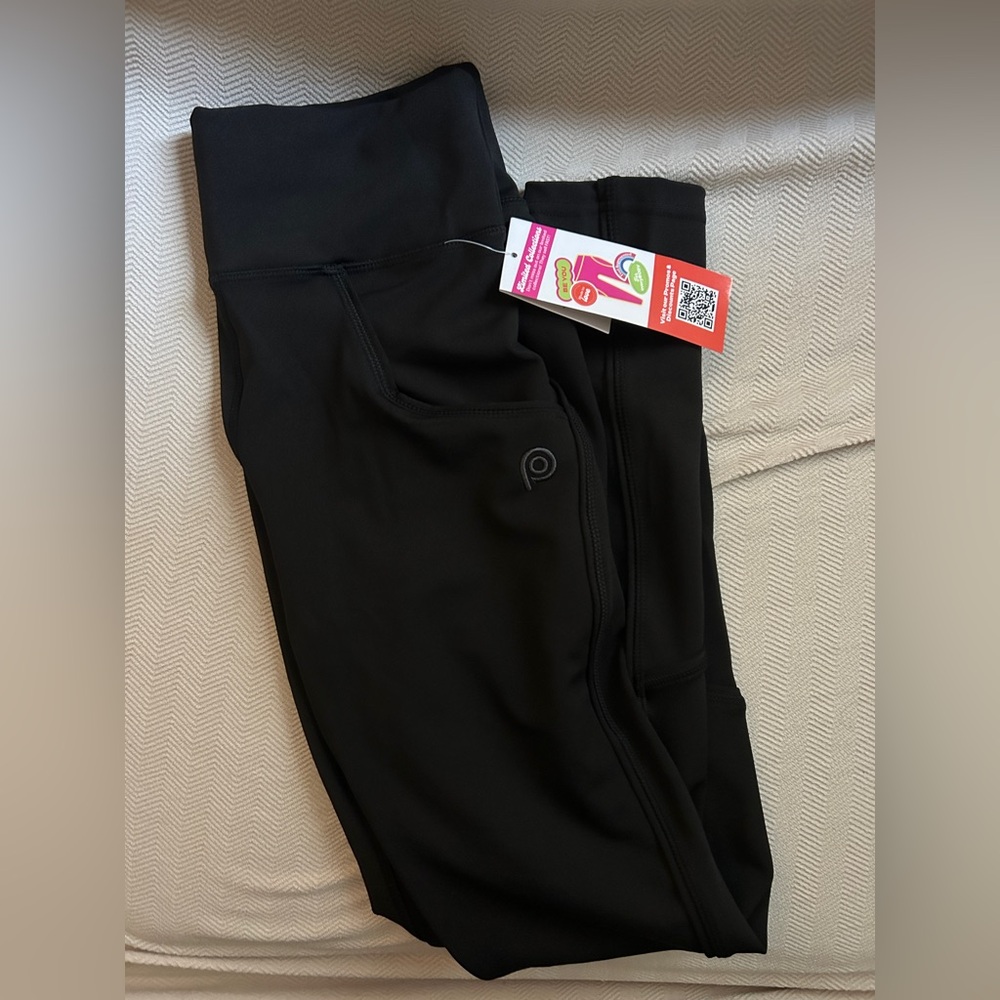 🖤 NWT Popfit Leggings “Flip Phone” style with Pockets - Black Size Small